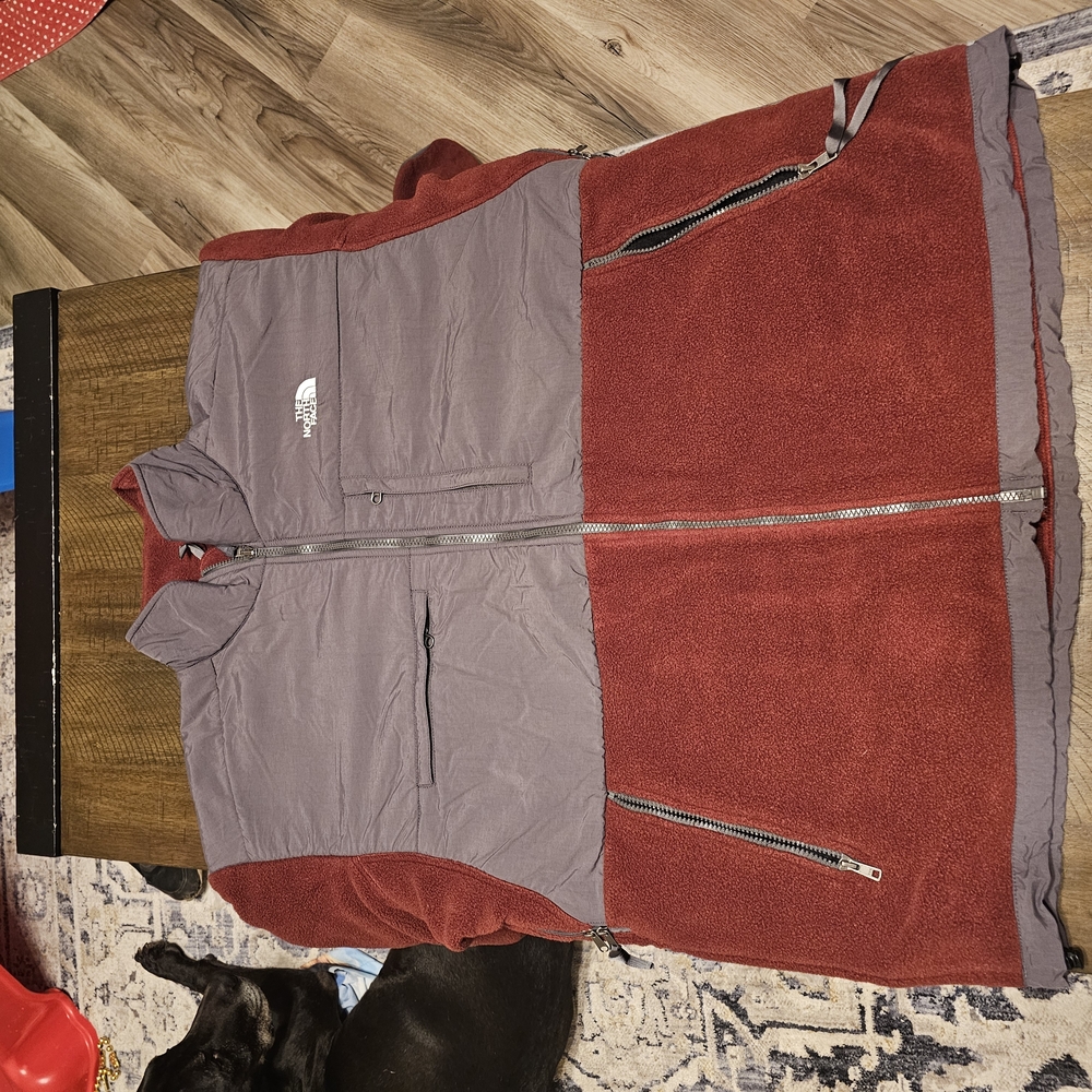 The North Face Red and Gray Vest